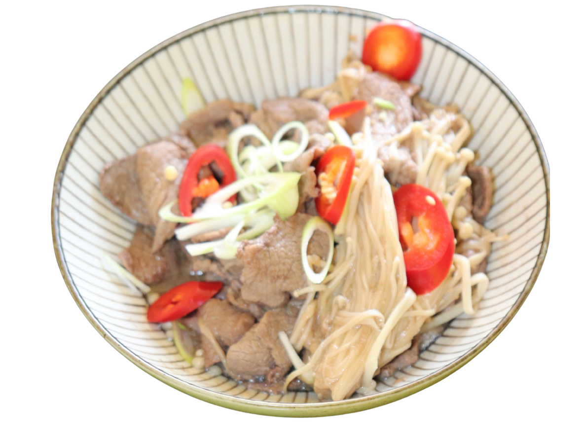 Bò Xào Nấm Kim Châm (Stir-fried Beef & Enoki Mushroom)