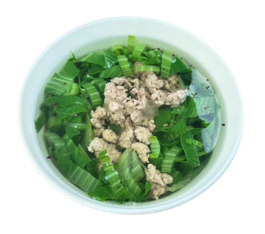 Canh Cải Thịt Bằm (Choy Sum and Pork Mince Soup)