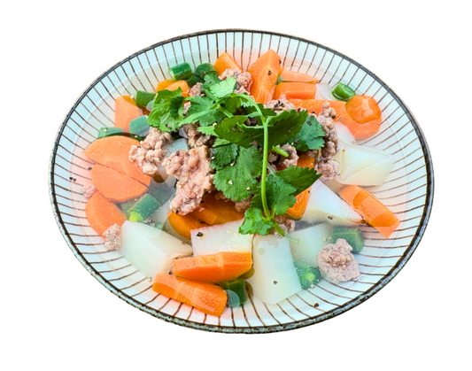 Cơm Canh Rau Củ Thịt Bằm (Rice with Vegetable & Pork Mince Soup)
