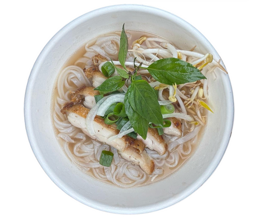 Phở Gà Nướng (Noodle Soup with BBQ Chicken)