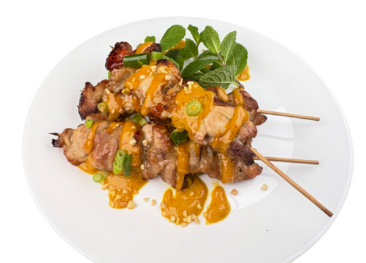 Gà Xiên Nướng sốt Sa Tế (Satay Chicken Skewers) - 3pcs