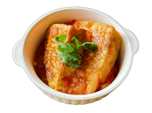 Cơm Đậu Hủ Nhồi Thịt Sốt Cà Chua (Stuffed Tofu in Tomato Sauce with Rice)